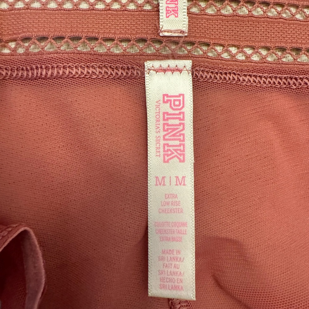 PINK Victoria’s Secret Floral Lace Cheekster + Logo Boyshort Set - Picture 4 of 6